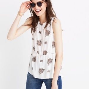 Madewell ruffle tank top in floating paisley (L)